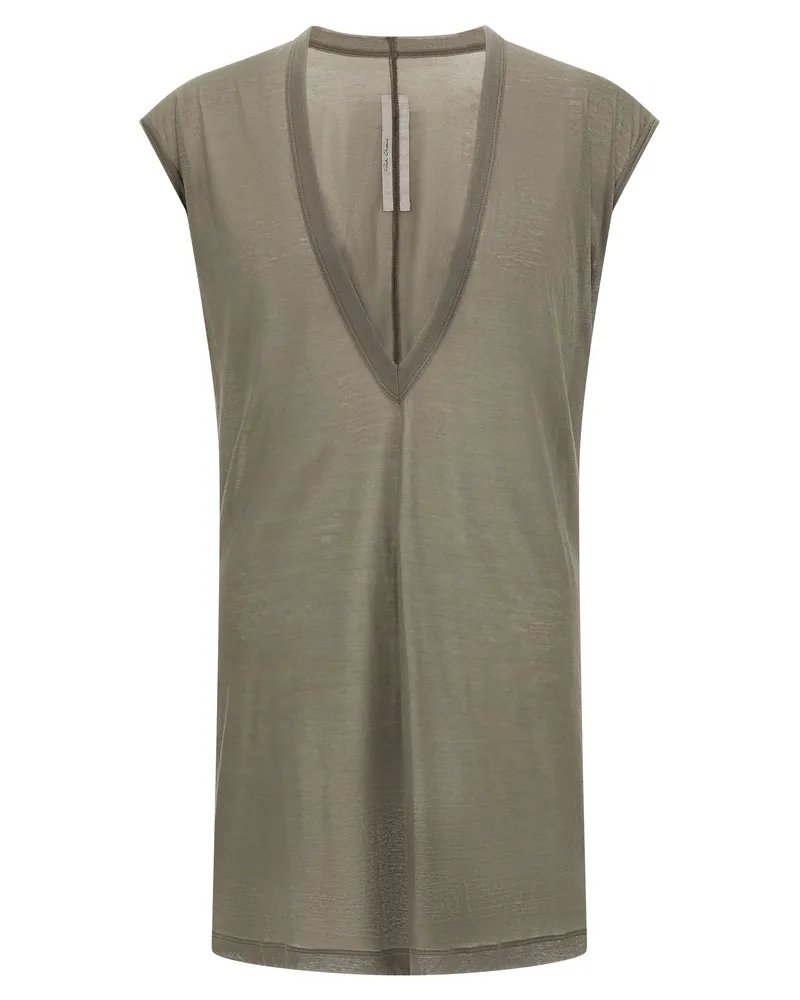 Rick Owens Graues Baumwoll-T-Shirt Grau