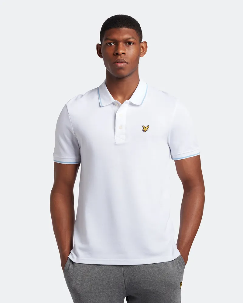Lyle & Scott Polohemd mit Spitze in Weiß Weiß