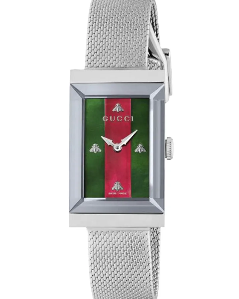 Gucci G-Frame Damenuhr YA147401 - Eleganter silberner Zeitmesser Silber