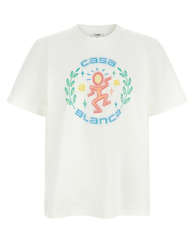 Casablanca Paris Weißes T-Shirt aus Bio-Baumwolle Weiß