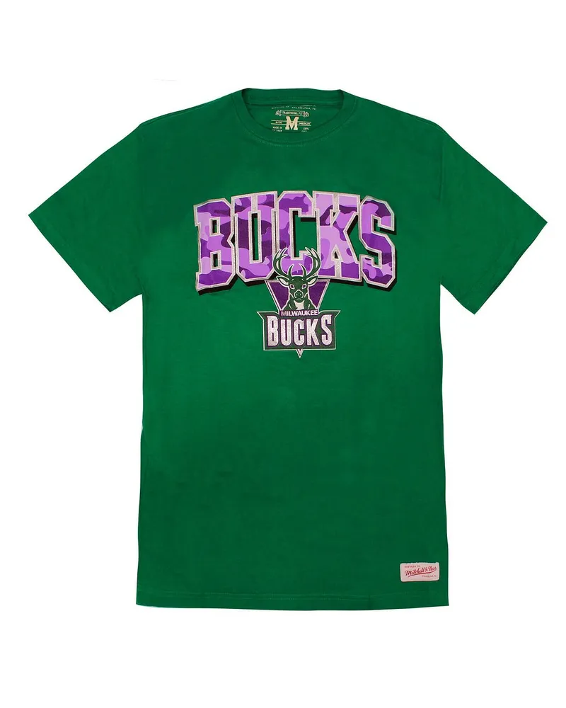 Mitchell & Ness Mitchell & Nes NBA Milwaukee Bucks Mens T-Shirt Grün