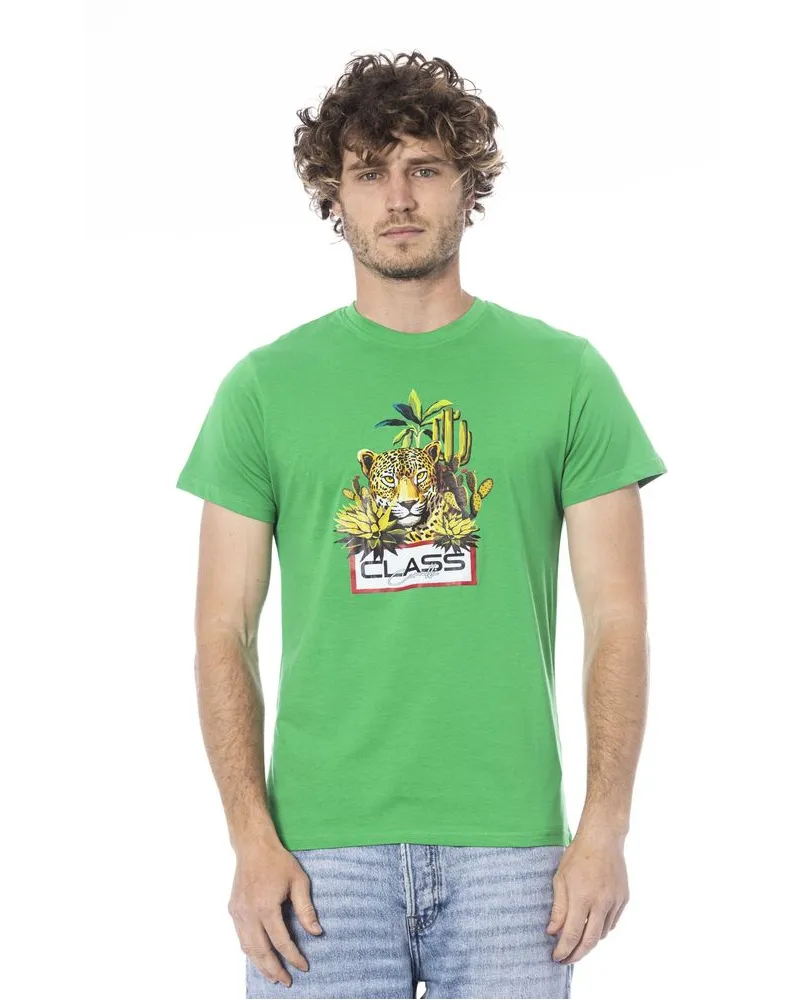 Roberto Cavalli Jaguar Grafik T-Shirt Modell Ca24340 Grün