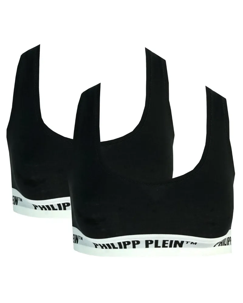 Philipp Plein Schwarz Unterwäsche Sport-BH Zwei-Pack Schwarz