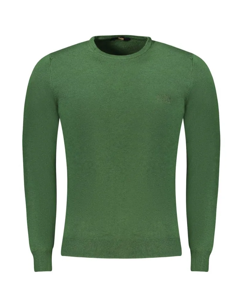 Roberto Cavalli Verde Viskose Herrenpullover Grün