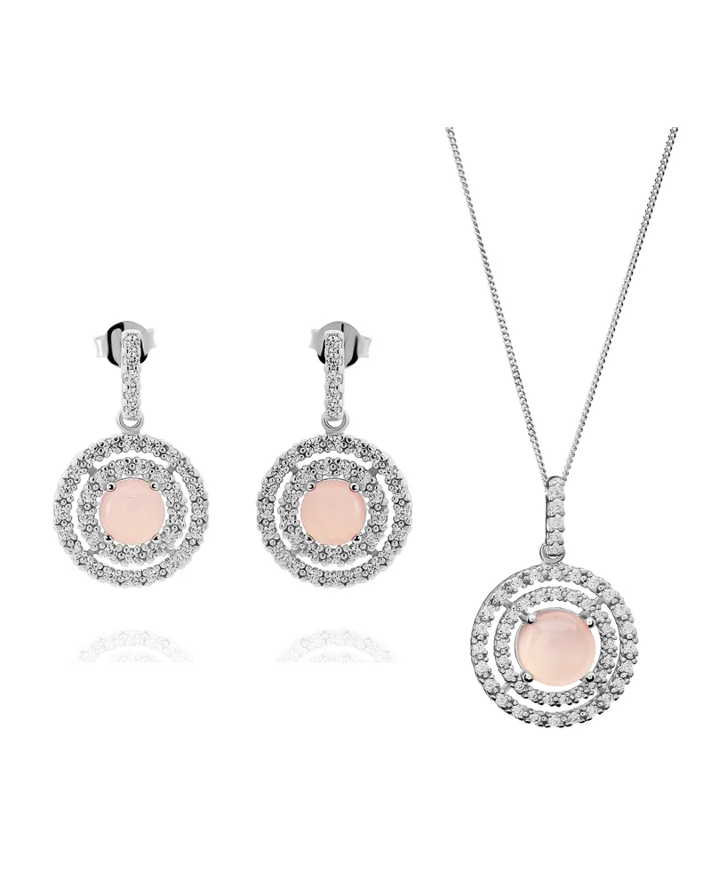 Orphelia Rivera' Damen 925 Sterling Silber Set: Kettenanhänger + Ohrringe - Silber SET-7481/PC Silber