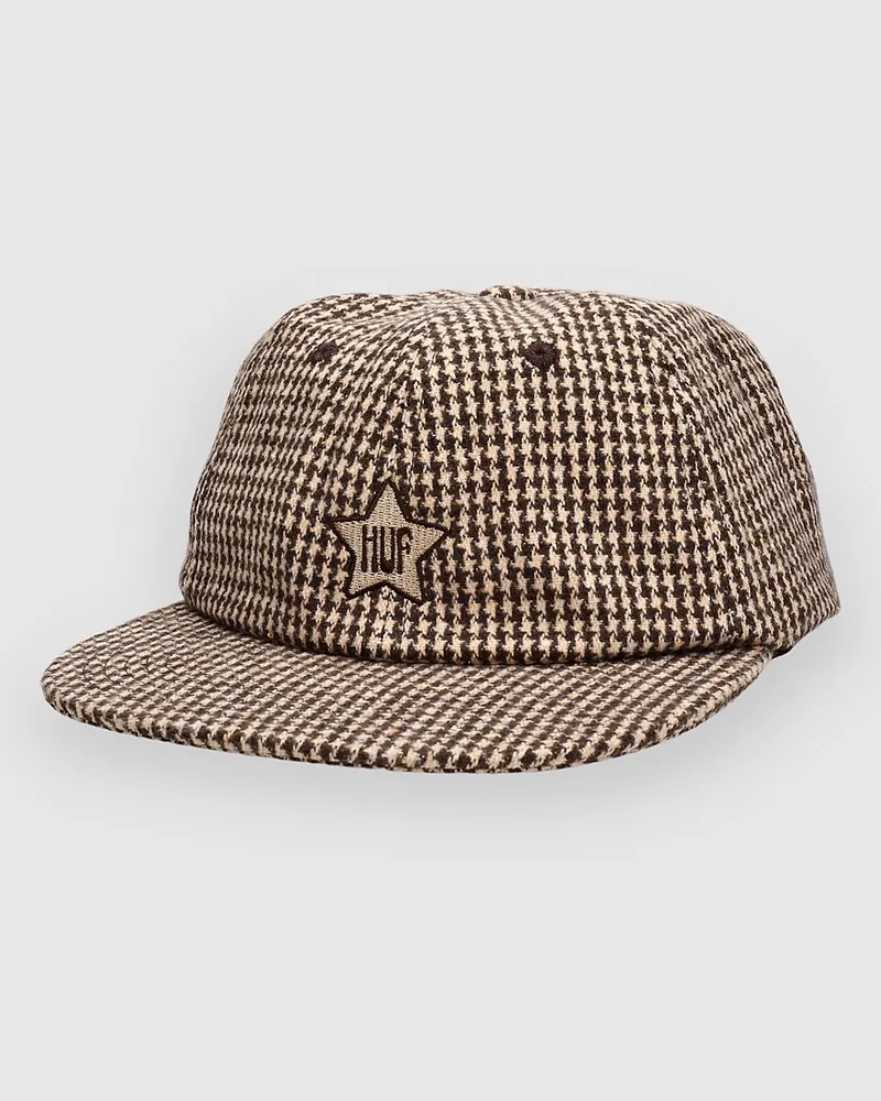 HUF One Star Houndstooth 6 Cap Braun