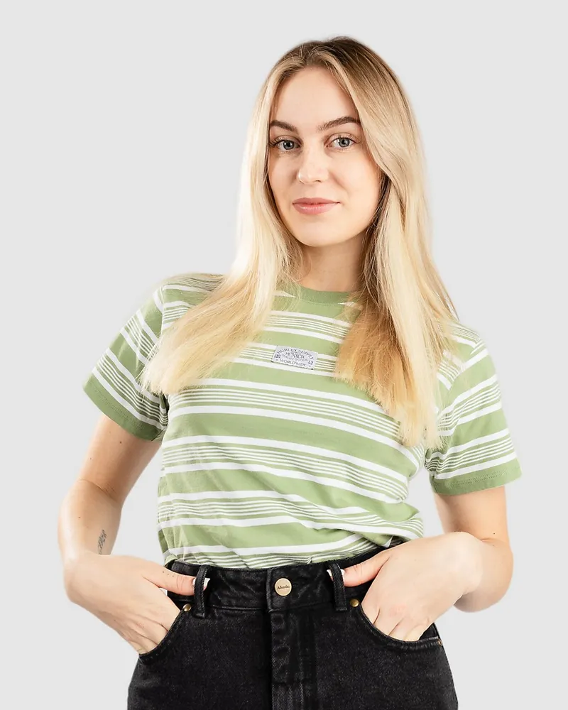 Hurley Signature Stripe T-Shirt Grün