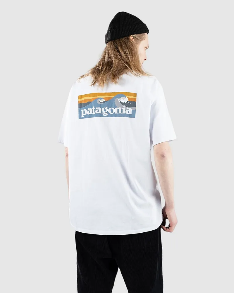 Patagonia Boardshort Logo Pocket Responsibili T-Shirt Weiss
