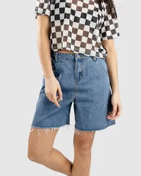 Blue Tomato Pleated Denim Shorts Blau