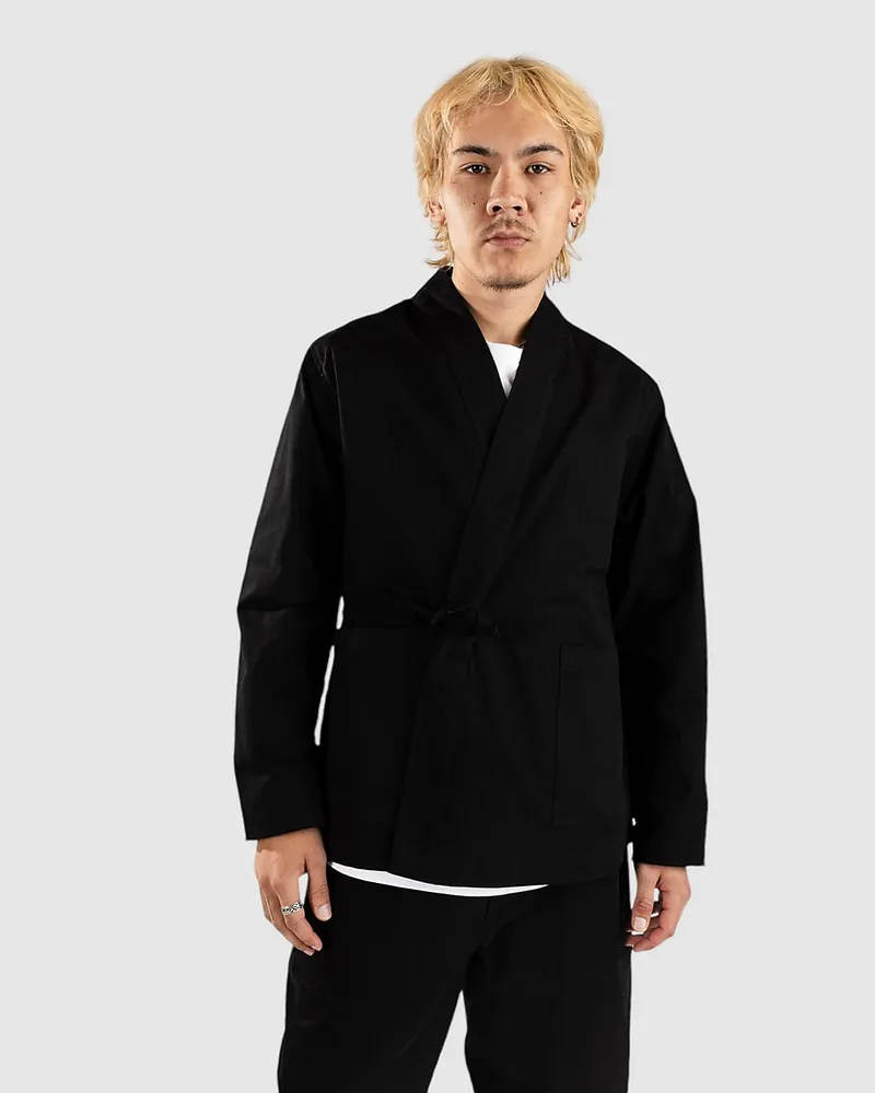 Anerkjendt Akjesper Kimono Overshirt Jacke Schwarz