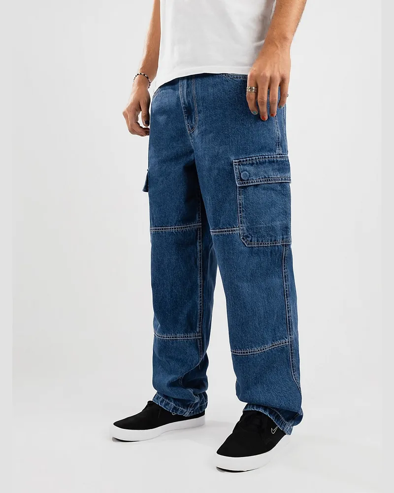 Empyre Sk8 Denim Cargo Jeans Blau