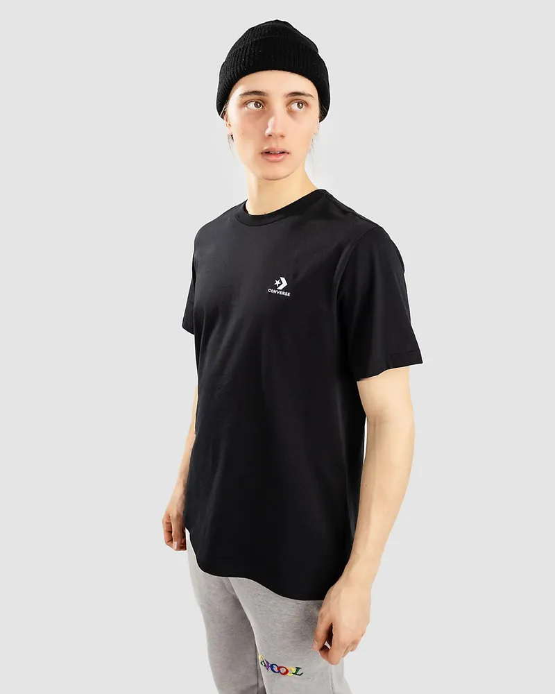 Converse Standard Fit Left Chest Star Chev Emb T-Shirt Schwarz