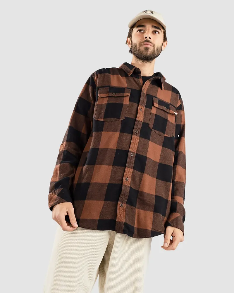 Dravus Travis Flannel Hemd capuccino Braun