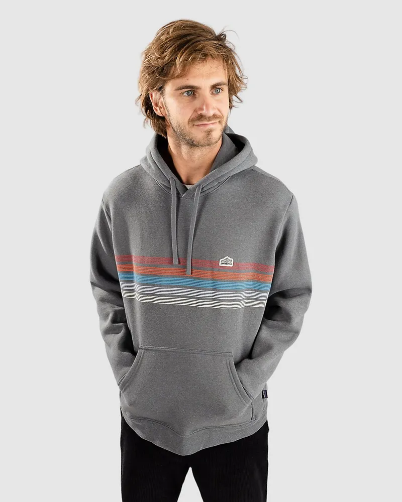 Patagonia Line Logo Ridge Stripe Uprisal Hoodie Grau