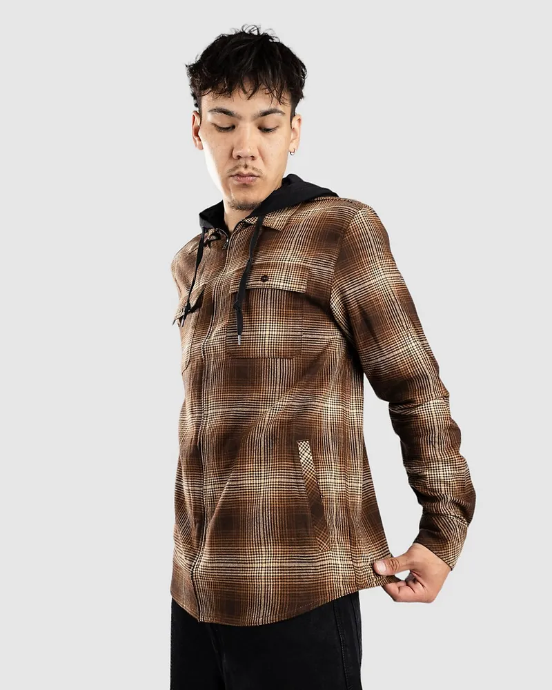 Empyre Chancer Hooded Flannel Hemd Braun