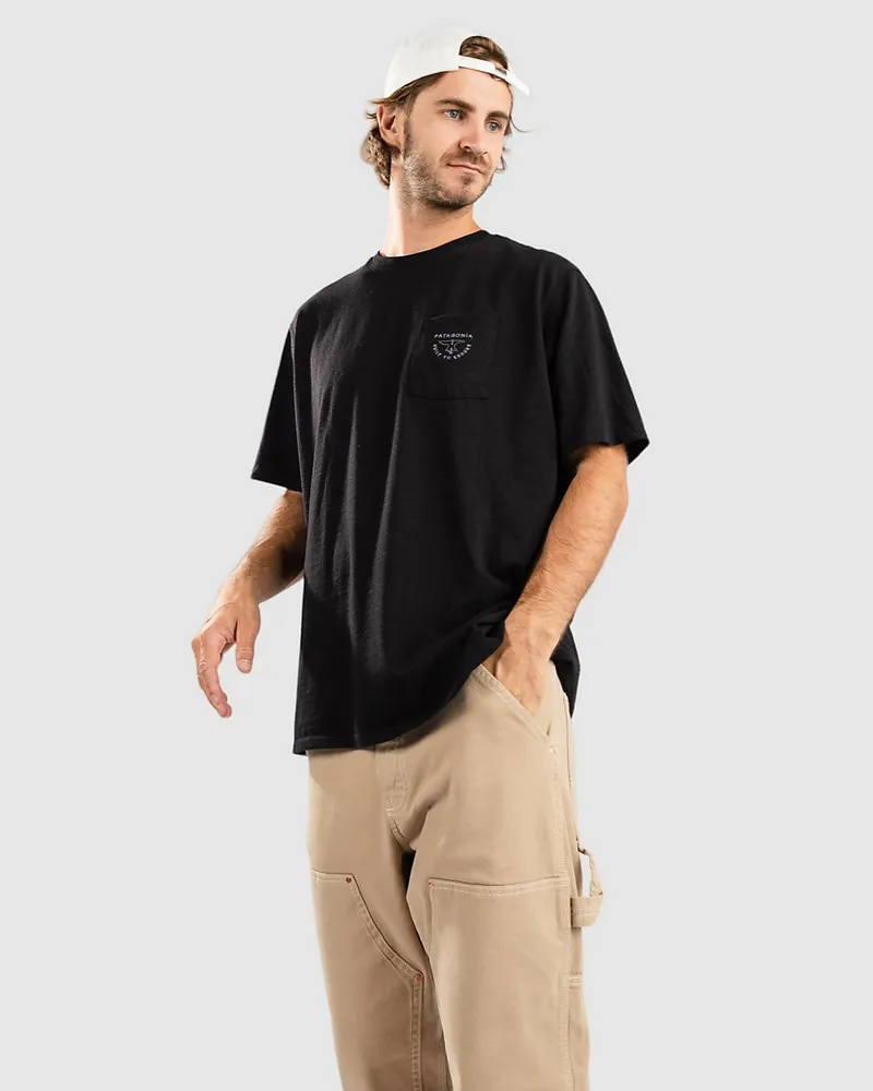 Patagonia Forge Mark Crest Pocket Responsibili T-Shirt Schwarz