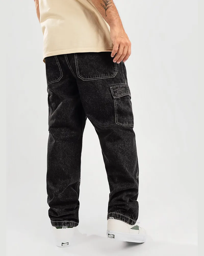 Empyre Sk8 Denim Cargo Jeans Schwarz