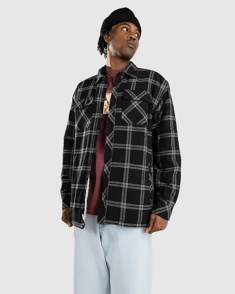 Dravus Sherpa Flannel Hemd Schwarz