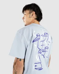 Cleptomanicx Krooked Gulls T-Shirt Blau