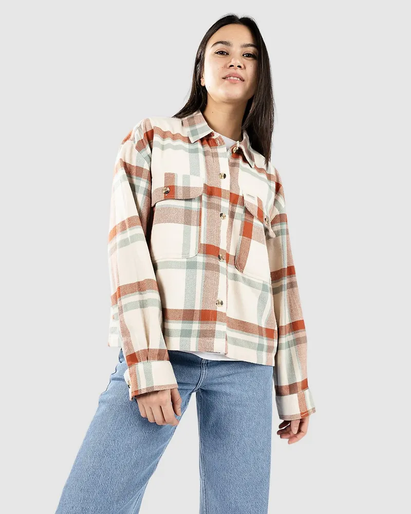 Brixton Bowery W S Flannel Hemd terracotta Weiss