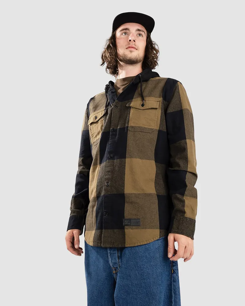 DC Shoes Ruckused Hemd black plaid Grün