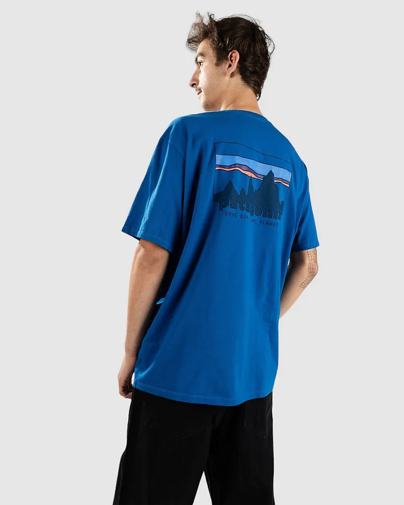 Patagonia 73 Skyline Organic T-Shirt Blau