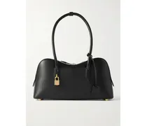 Ryder Logo-embossed Embellished Textured Vegan Leather Tote - Black