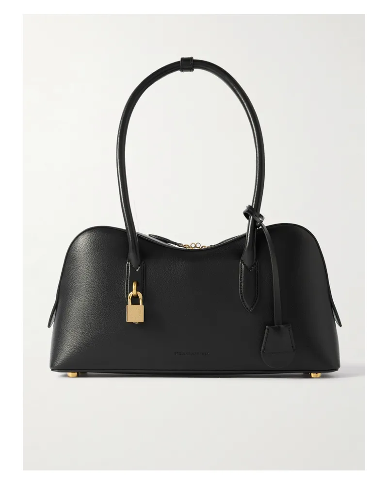 Stella McCartney Ryder Logo-embossed Embellished Textured Vegan Leather Tote - Black Black