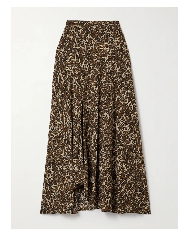 Isabel Marant Sakura Asymmetrischer Rock Aus Stretch-seide Mit Leopardenprint - Animal-Print Animal-print