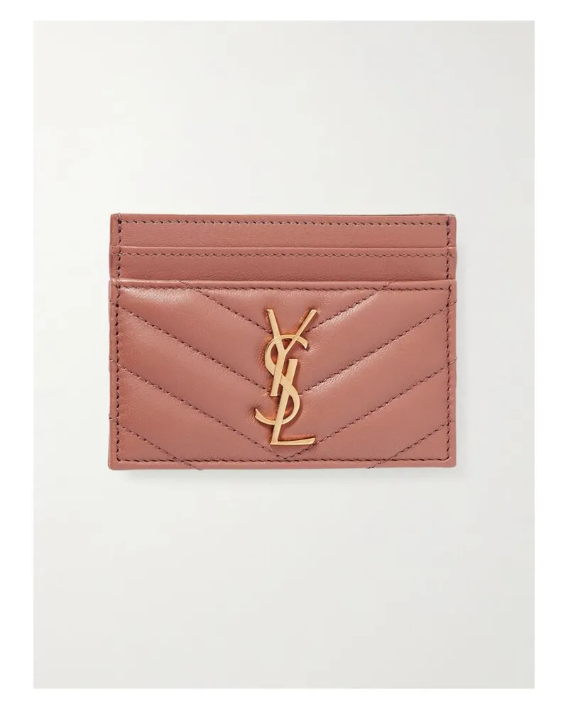 Saint Laurent Cassandre Kartenetui Aus Matelassé-leder - Pink Pink
