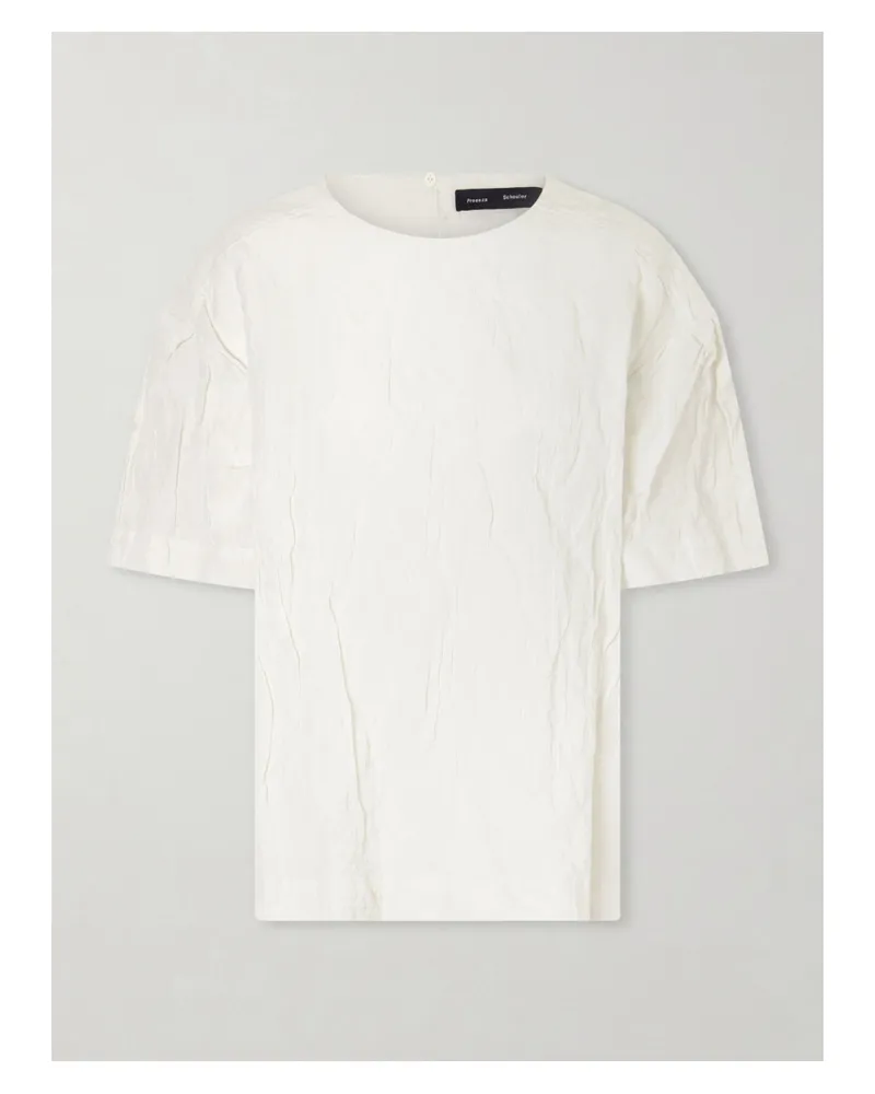 Proenza Schouler Hansly Crinkled-twill T-shirt - Neutrals Neutrals