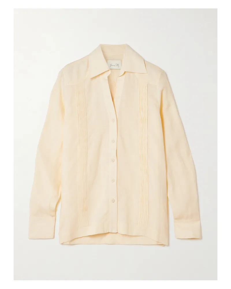 Johanna Ortiz Manly Guayabera Hemd Aus Bioleinen Mit Biesen - Ecru Ecru