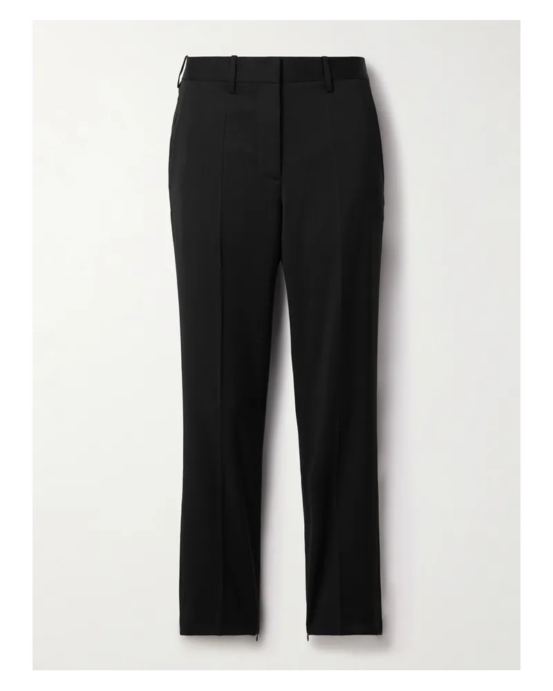 Helmut Lang Hose mit Schmalem Bein aus Woll-twill Schwarz