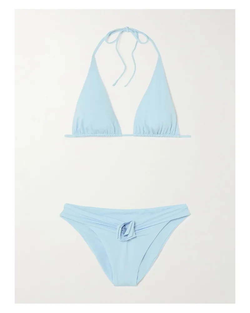 Maygel Coronel Malanga Triangel-bikini Mit Applikation - Blau Blau