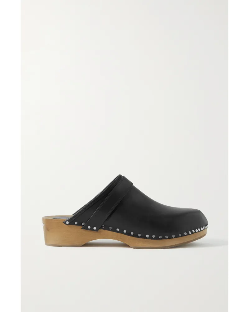 Isabel Marant Thalie Clogs Aus Leder Mit Nieten - Schwarz Schwarz