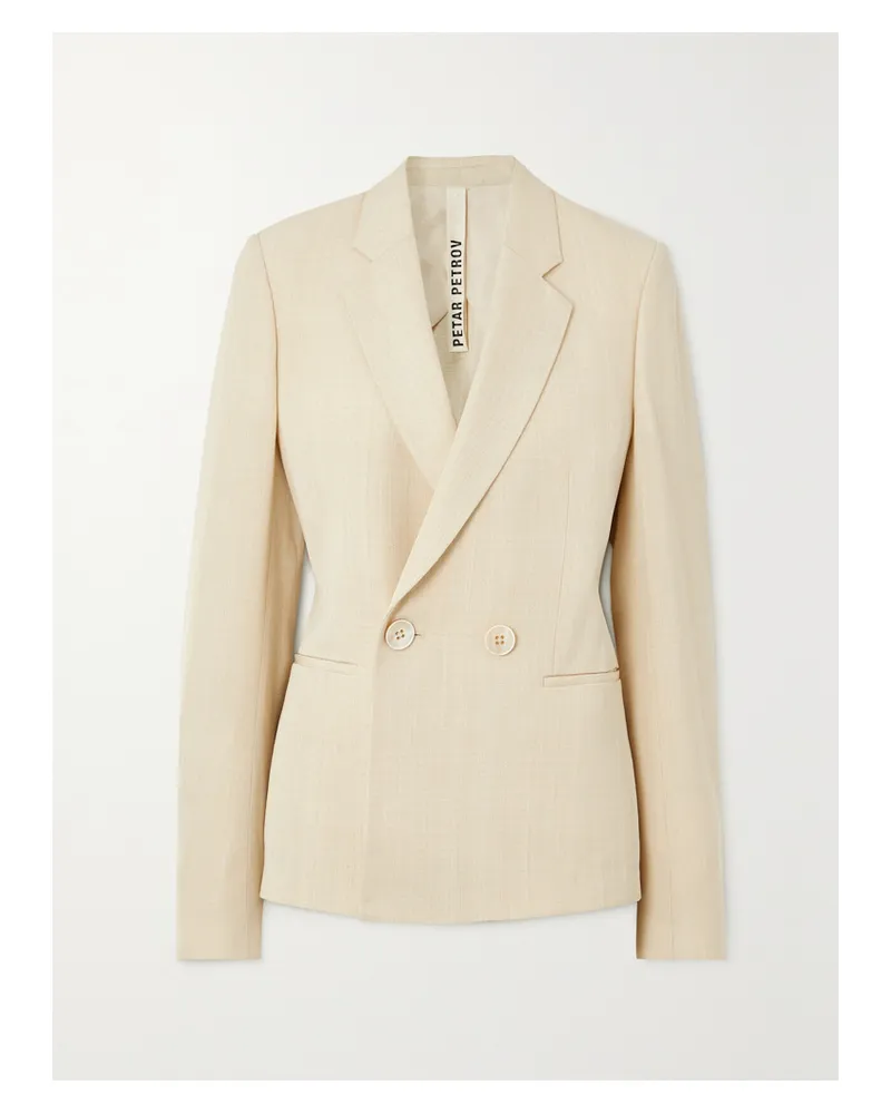 Petar Petrov Doppelreihiger Blazer Aus Webstoff - Elfenbein Elfenbein