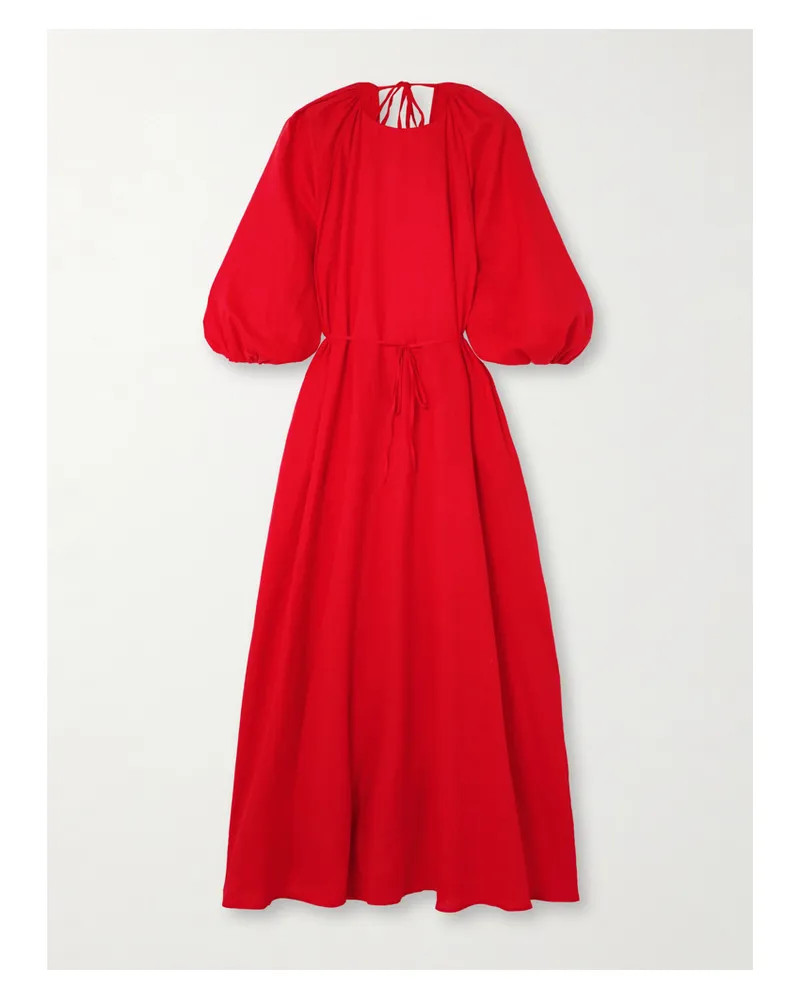 BERNADETTE Fran Rückenfreies Maxikleid Aus Leinen - Rot Rot