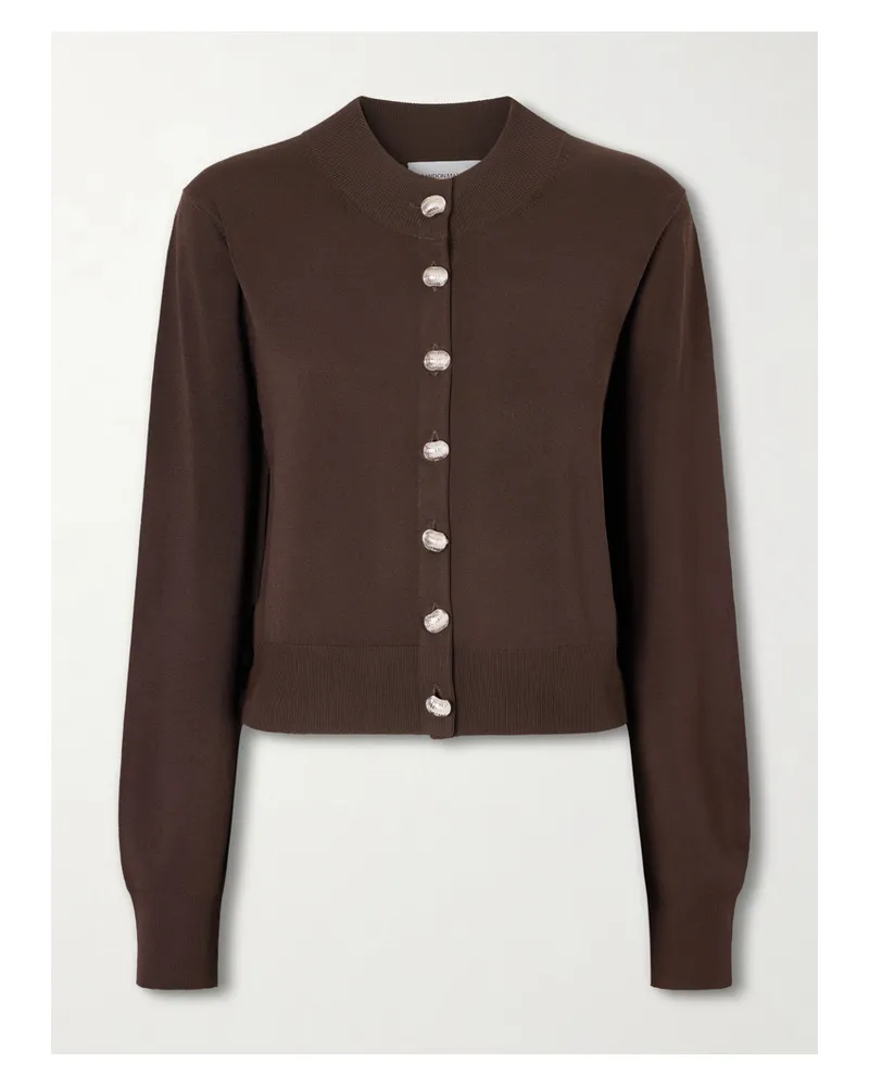 Brandon Maxwell Aubrey Knitted Cardigan - Brown Brown