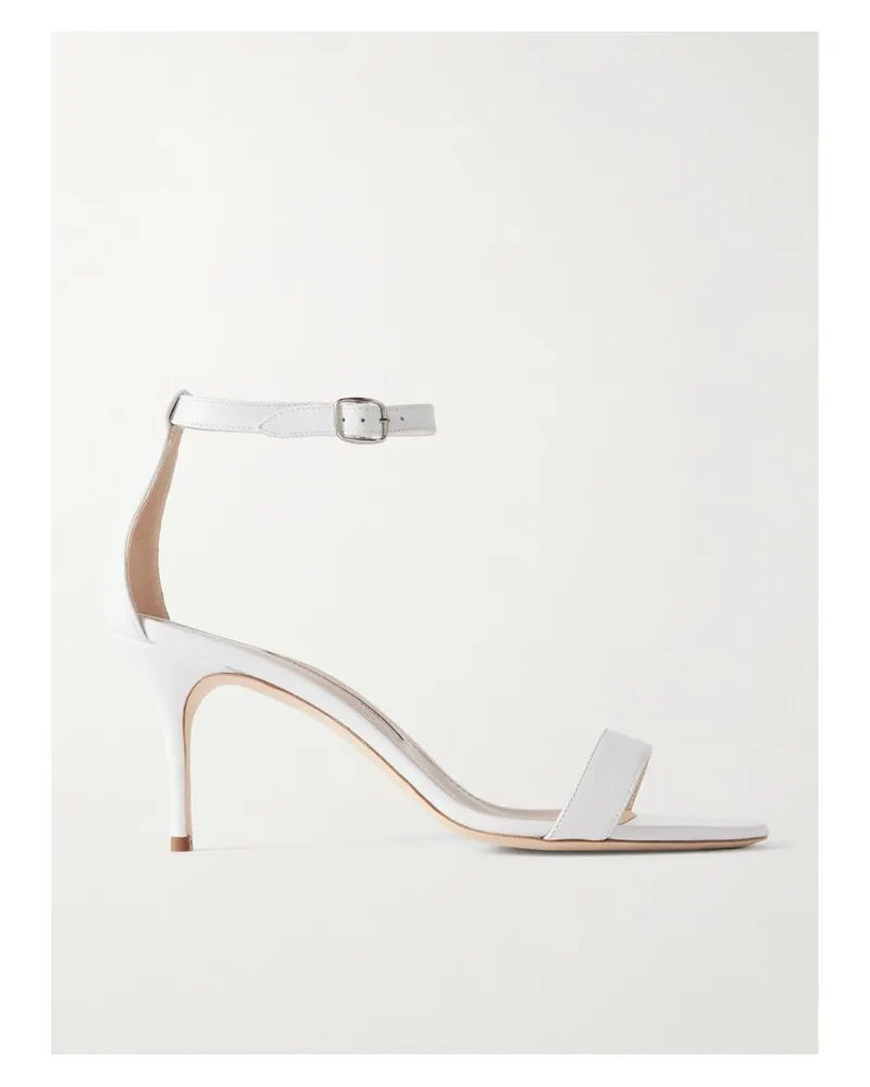 Manolo Blahnik Chaos 70 Sandalen Aus Leder - Weiß Weiß