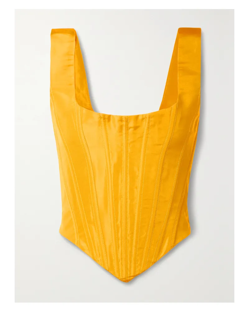 Christopher John Rogers Bustier Aus Seiden-faille - Gelb Gelb