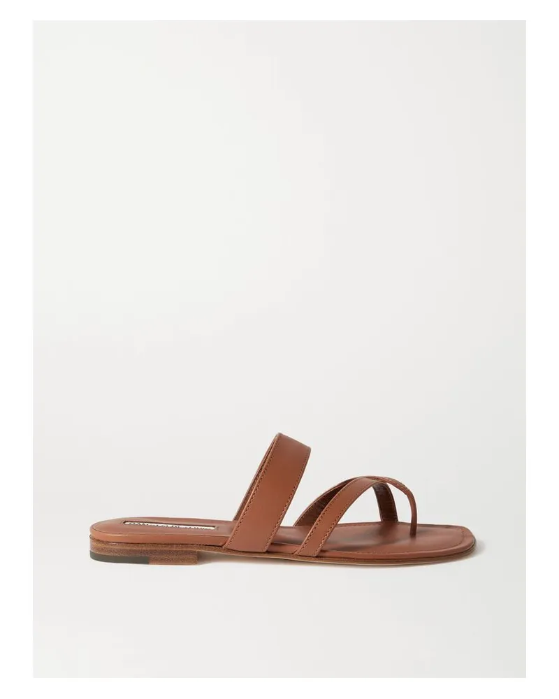 Manolo Blahnik Susa Pantoletten Aus Leder - Braun Braun