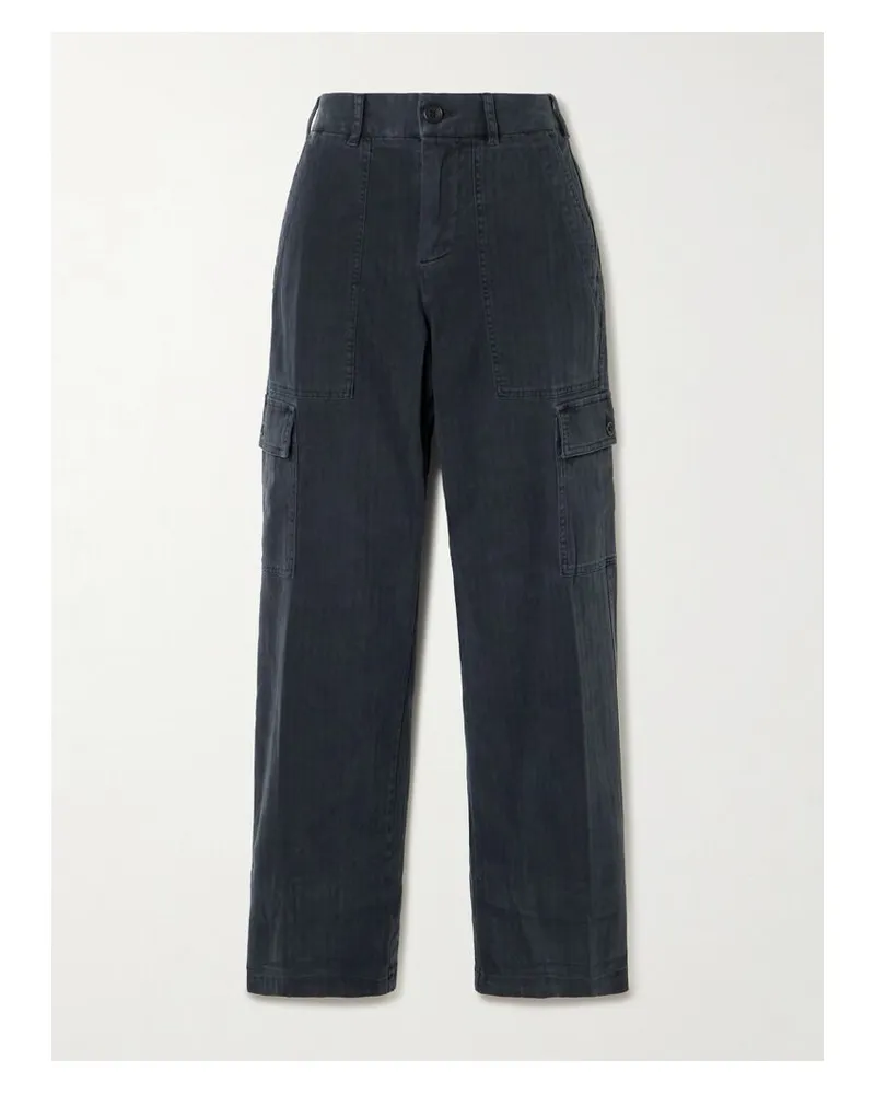 James Perse Cargohose Aus Baumwolle Mit Fischgratmuster - Blau Blau