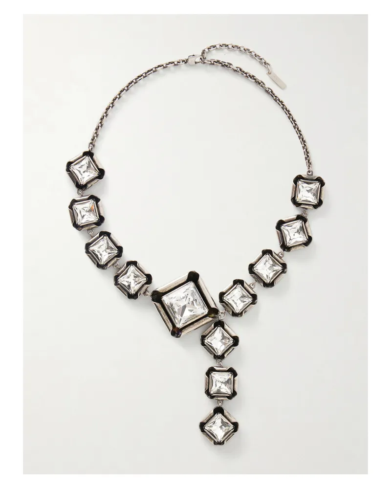 Givenchy Silver-tone Crystal Necklace Silver