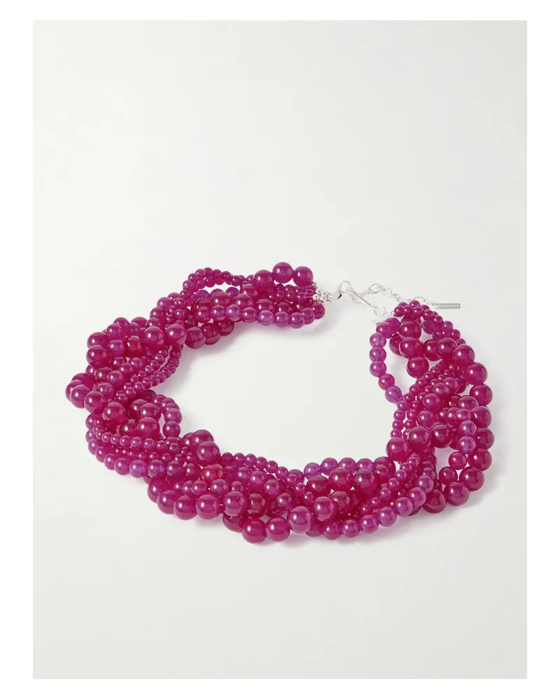 Completedworks Kette Mit Chalcedonen Und Versilberten Details - Pink Pink