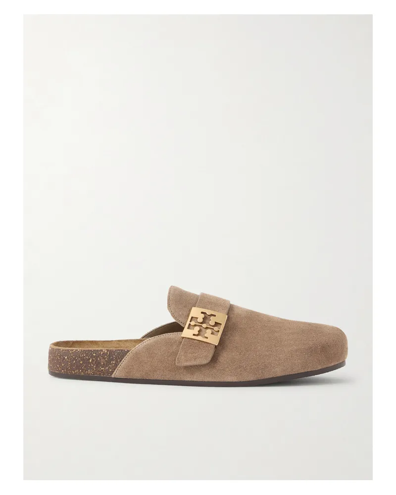 Tory Burch Mellow Clogs Aus Veloursleder Mit Verzierungen - Braun Braun