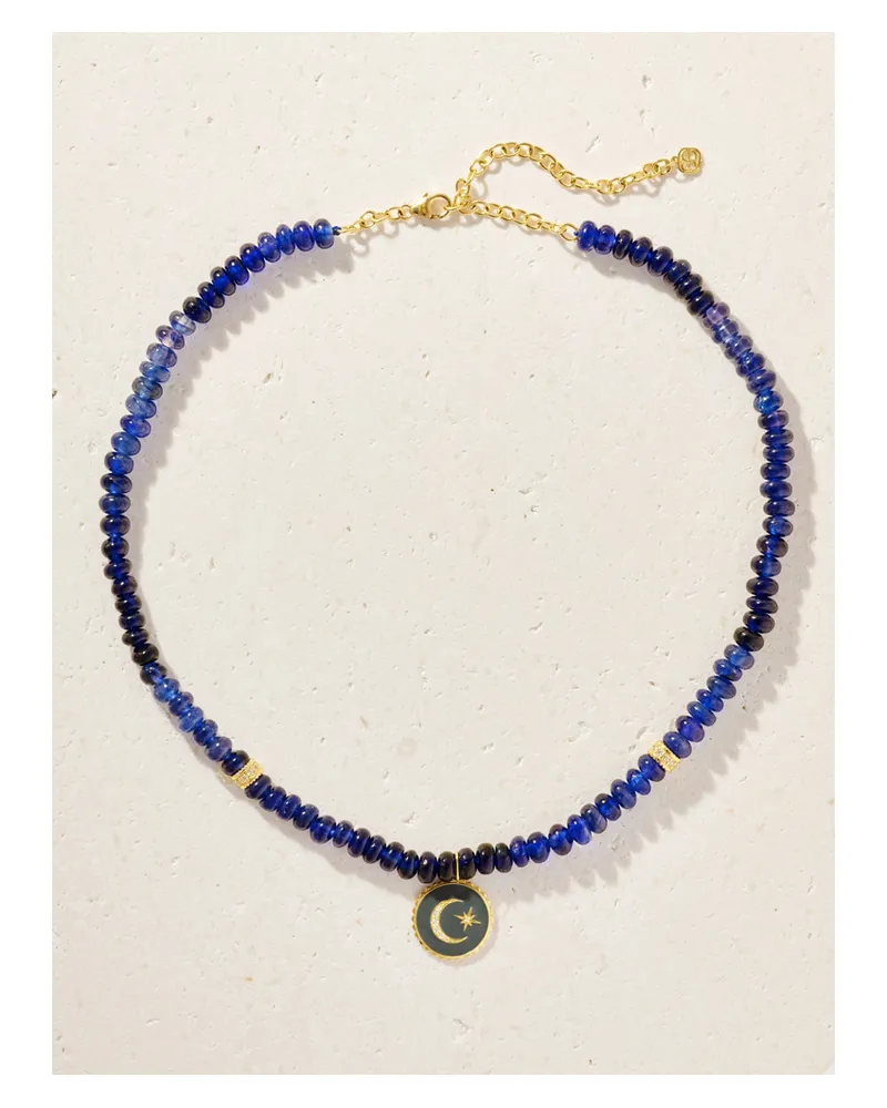 Sydney Evan Celestial Kette Aus 14 Karat Gold Mit Saphiren, Diamanten Und Emaille Gold