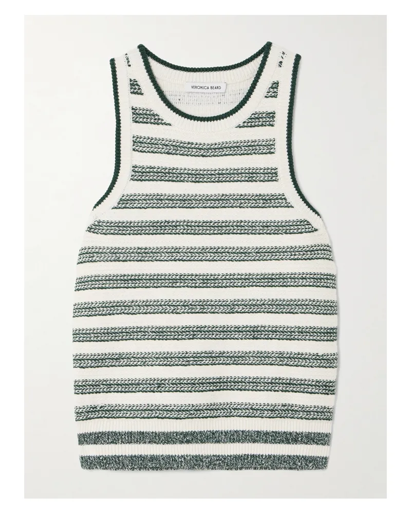 Veronica Beard Jerrel Tanktop Aus Einer Gestreiften Leinenmischung - Grün Grün