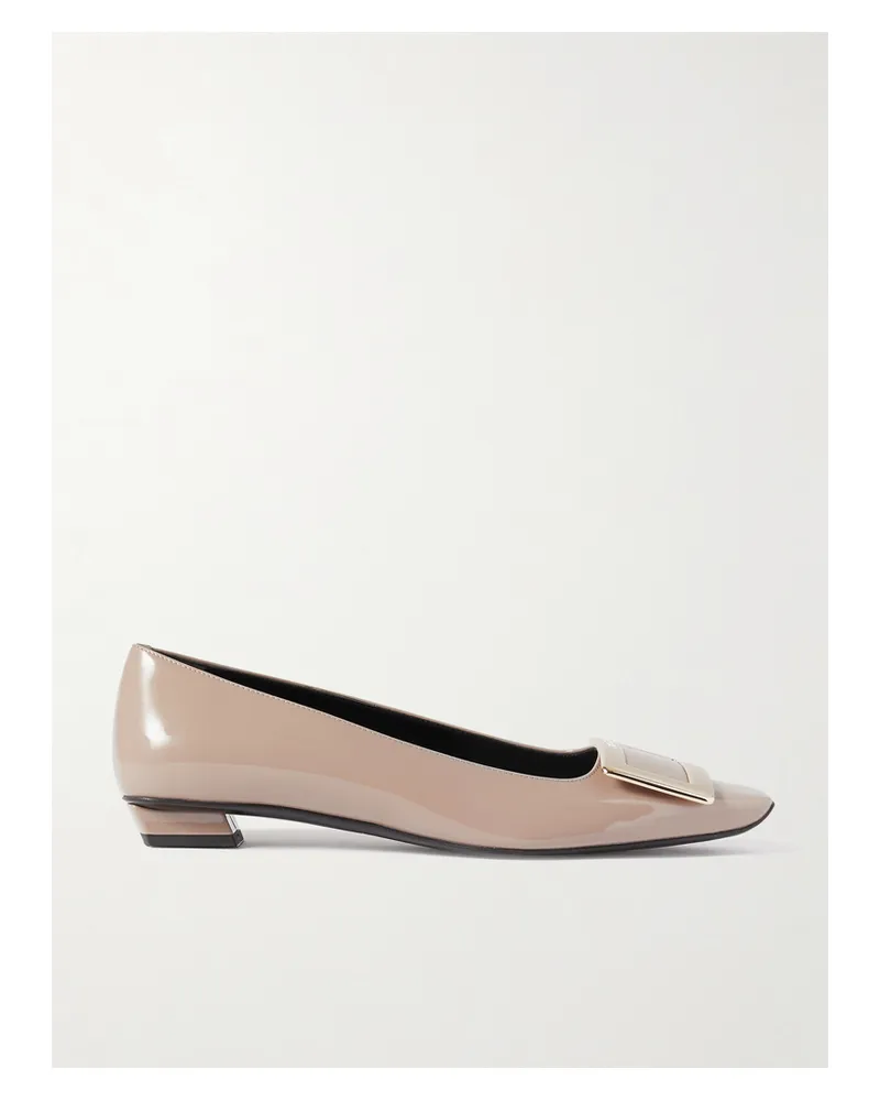 Roger Vivier Belle Vivier Patent-leather Ballet Flats - Brown Brown