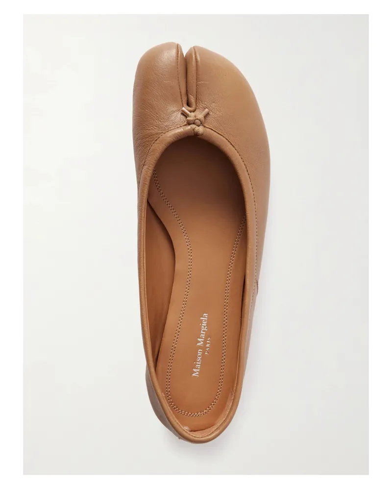 Maison Margiela Tabi Split-toe Leather Ballet Flats - Neutrals Neutrals