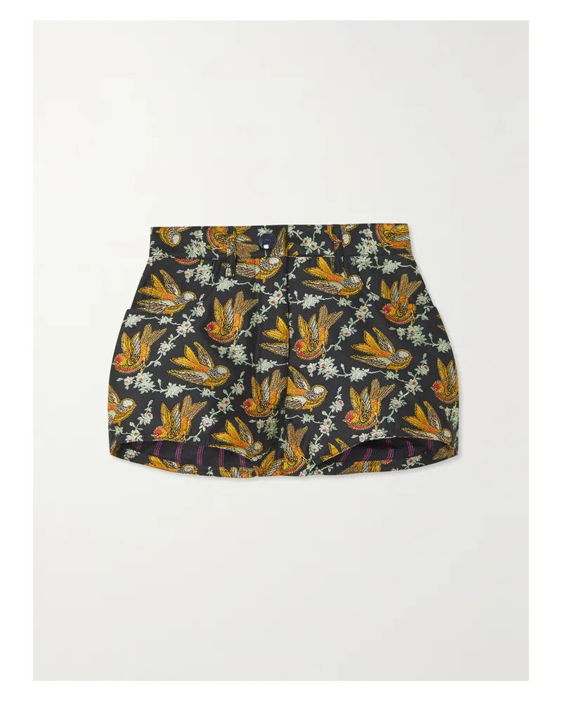 Etro Shorts Aus Brokat - Schwarz Schwarz